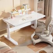 儿童学习桌书桌升降桌椅套装 课桌写作业专用实木大白桌学生书桌