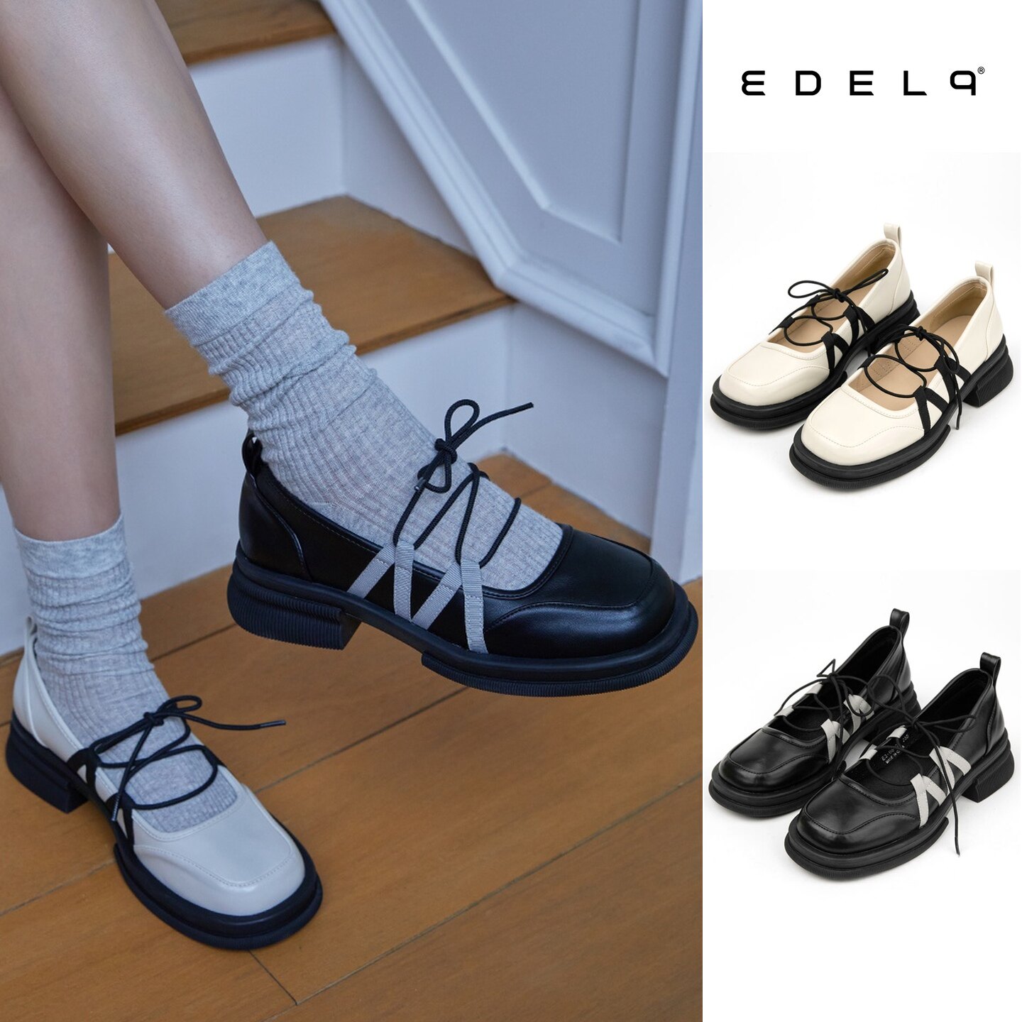 edel9厚底方扣玛丽珍鞋秋新款