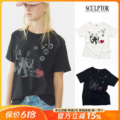 SCULPTOR街头人物短袖T恤女夏
