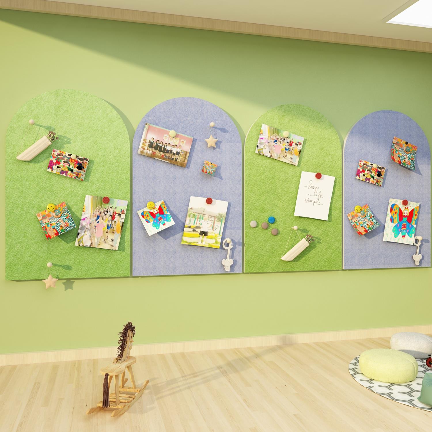 幼儿园墙面贴纸毛毡装饰主题成品环境创设布置材料文化作品展示栏