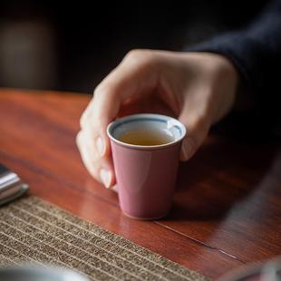 功夫茶具主人杯 豇豆红闻香杯陶瓷茶杯家用品茗杯单个喝茶杯子日式