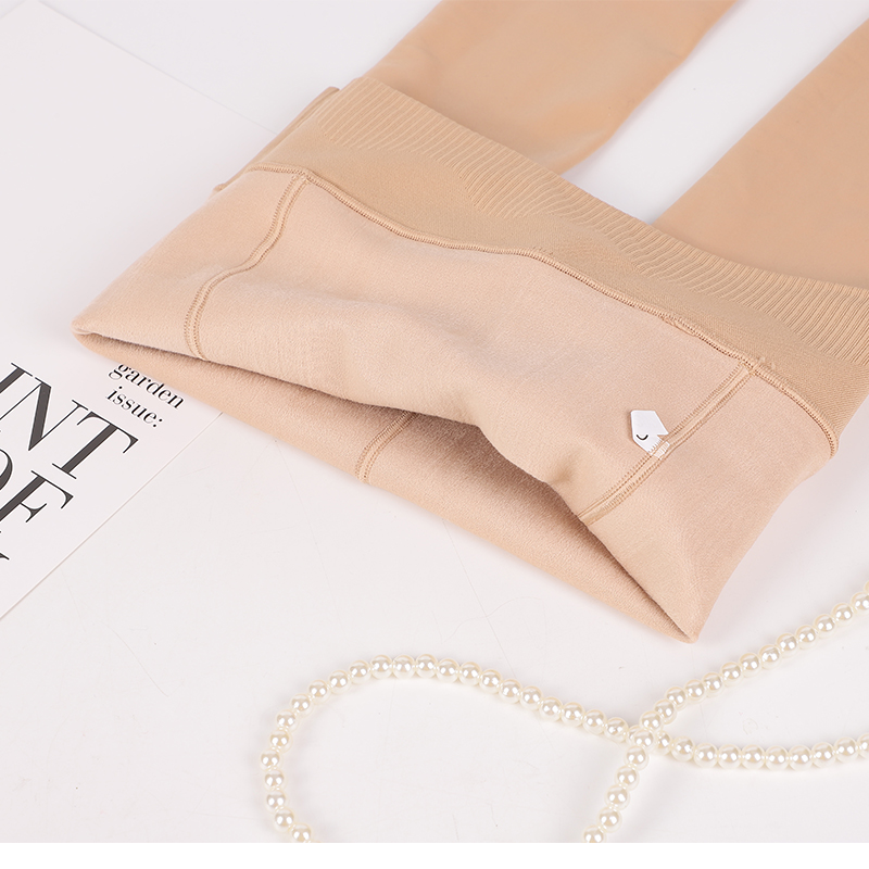 晨尔9050VC水光袜200克薄绒一体绒奶茶连裤袜踩脚打底袜