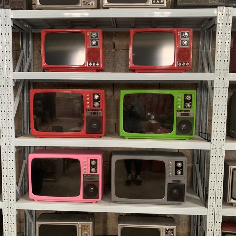 可播放老式黑白电视机复古怀旧摆饰广G告真机摄影婚礼道具民俗摆