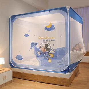 2025新款儿童防摔蒙古包蚊帐全底加粗支架坐床拉炼 炼 全封闭家用