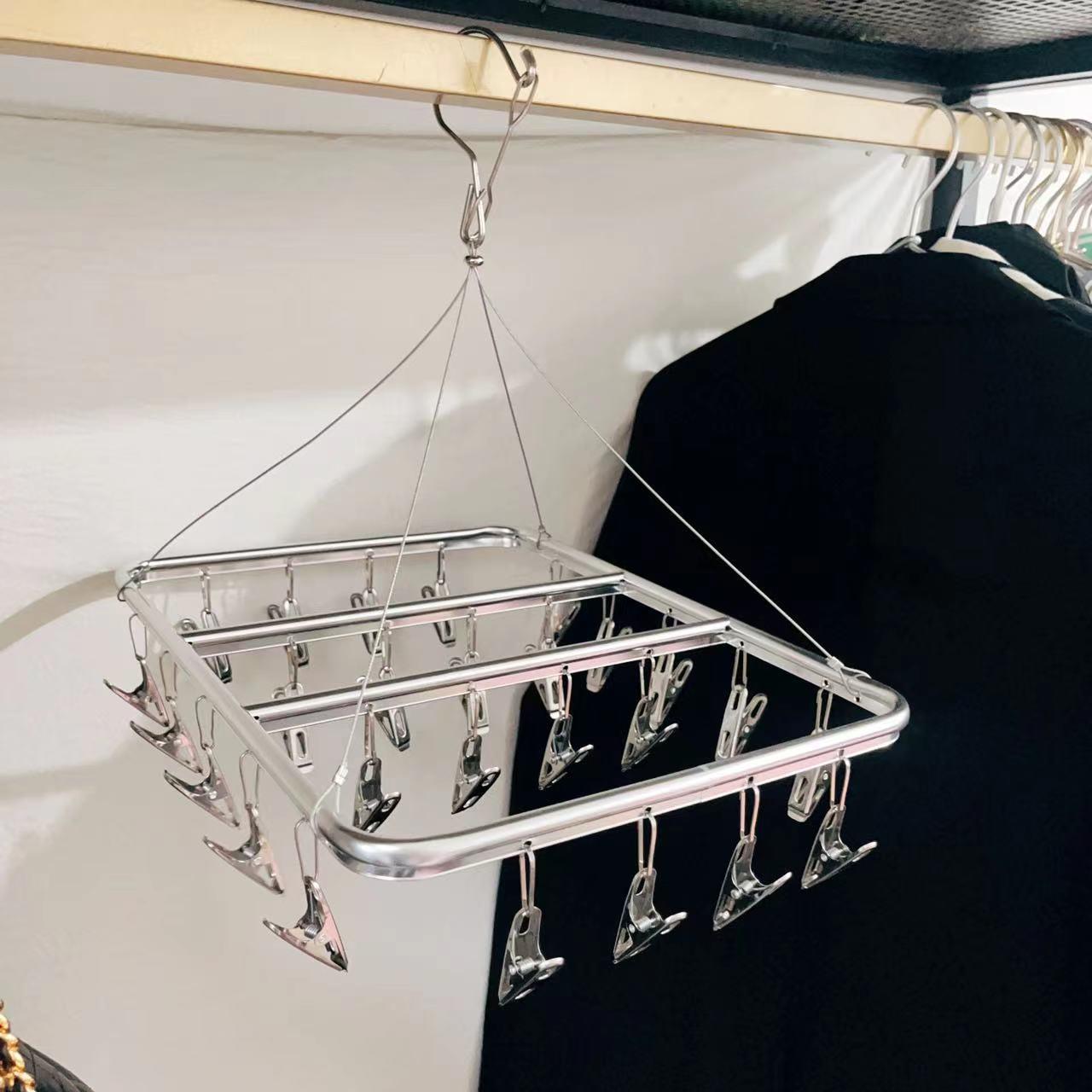 多夹子铝合金晾袜架袜晾衣夹多功能晾衣夹铝合金衣架阳台