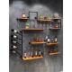 覆古工业风格 饰创意酒柜实木架 酒吧铁墙储物架墙挂酒架装