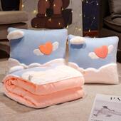 汽车抱枕被子两用夏季 车用办公室午睡毯子二合一小枕头折叠空调被