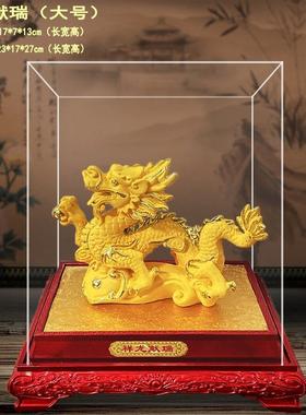 绒沙金金龙摆件家居书房办公室客厅饰品公司店铺工艺品礼物摆设