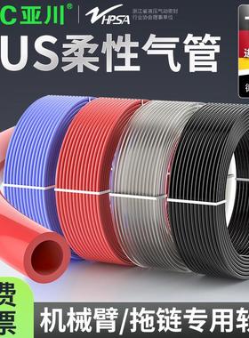 柔性软聚氨酯气管TUS0425/0604/0805/1065R/N/B/BU机械臂拖链专用