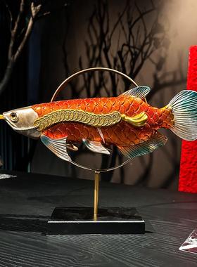 年年有余办公室锦鲤鱼桌面开业招财摆件客厅酒柜装饰乔迁新居礼物