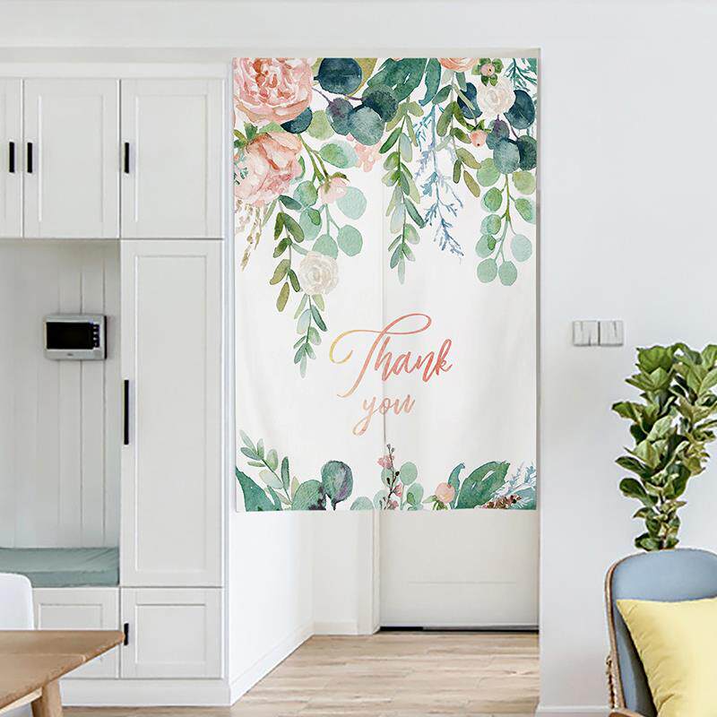 厨房门帘遮挡帘卧室专用隔断化妆室厕所家用免打孔半截布艺半帘子