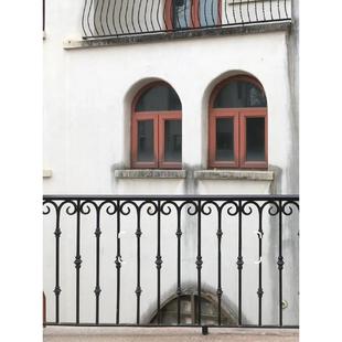 铁艺护栏阳台护栏楼梯扶手铁艺栏杆铝合金阳台护栏弧形半圆栏杆