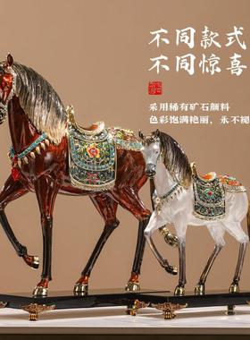 皇室骏骑马到成功摆件珐瑯彩合金工艺礼品摆饰办公室玄关装饰品乔