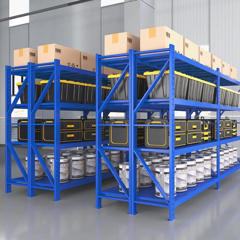 6E3X仓储货架多层快递超市仓库家用地下室置物架承重货物铁架展示