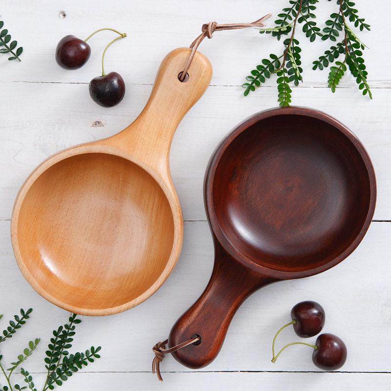 木质沙拉碗榉木碗水瓢水舀子大号带手柄泡菜碗实木碗家用沙拉木碗,餐饮具,碗,淘宝优惠券,粉丝福利购,淘宝优惠卷
