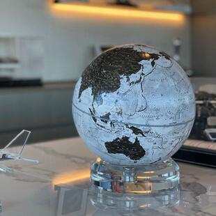 水晶底座宏微地球仪轻奢手工书房客厅玄关摆件开 业送礼节日礼物