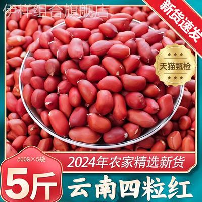 红皮花生米2024年新花生云南农家新鲜现剥小粒生红衣花生五红汤料