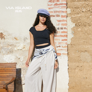 VIA 泳衣女上衣两件高腰显瘦泡温泉高级感分体 ISLAND向岛2025新款