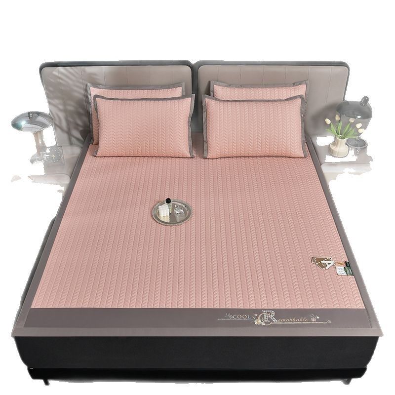 2025新款高档冰丝乳胶凉席三件套夏季床单款席子可机洗空调席夏天,床上用品,乳胶席,淘宝优惠券,粉丝福利购,淘宝优惠卷