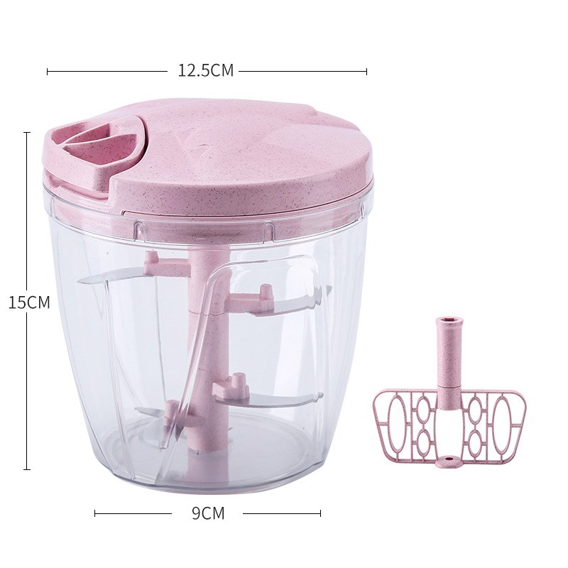 永江手拉绞肉机家用小型搅拌机绞馅机900ml手拉式碎菜器带搅拌棒