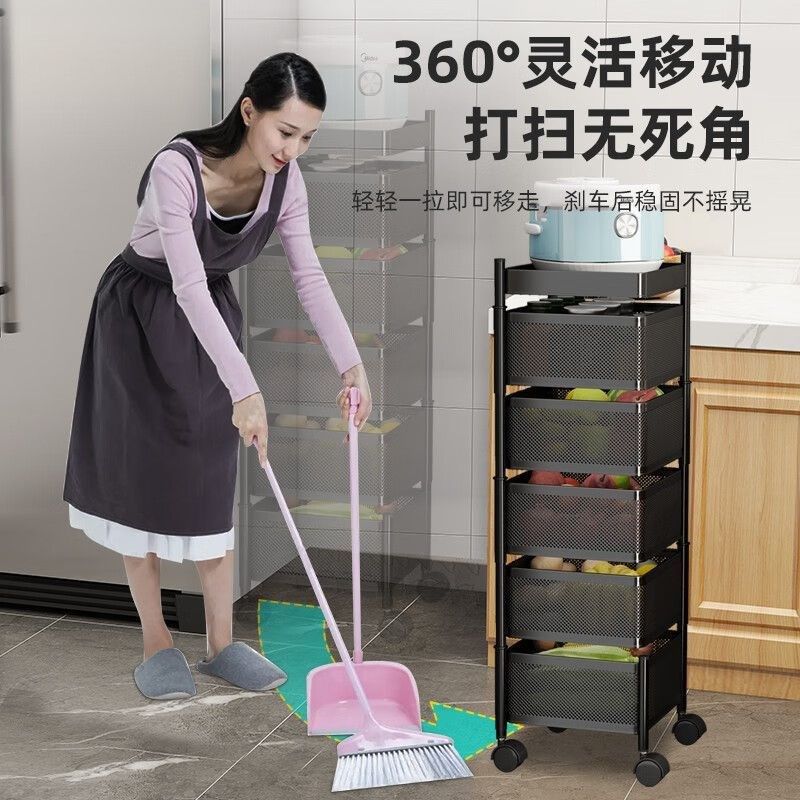 落地厨房置物架厂家家用可移动多层储物架果蔬小型电器收纳架