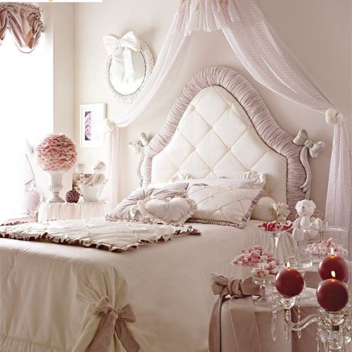 欧式粉色公主床法式蝴蝶结女孩床简欧公主床新古典布艺软包儿童床