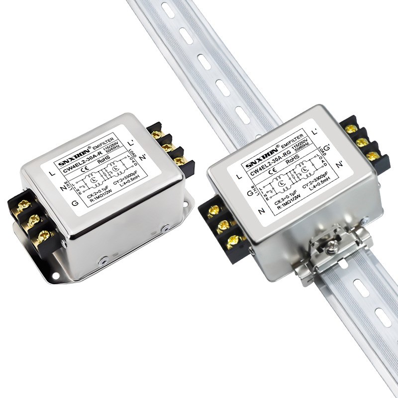 单相双级交流滤波器CW4EL2-30A-R/RG端子台导轨3A6A10A20A抗干扰