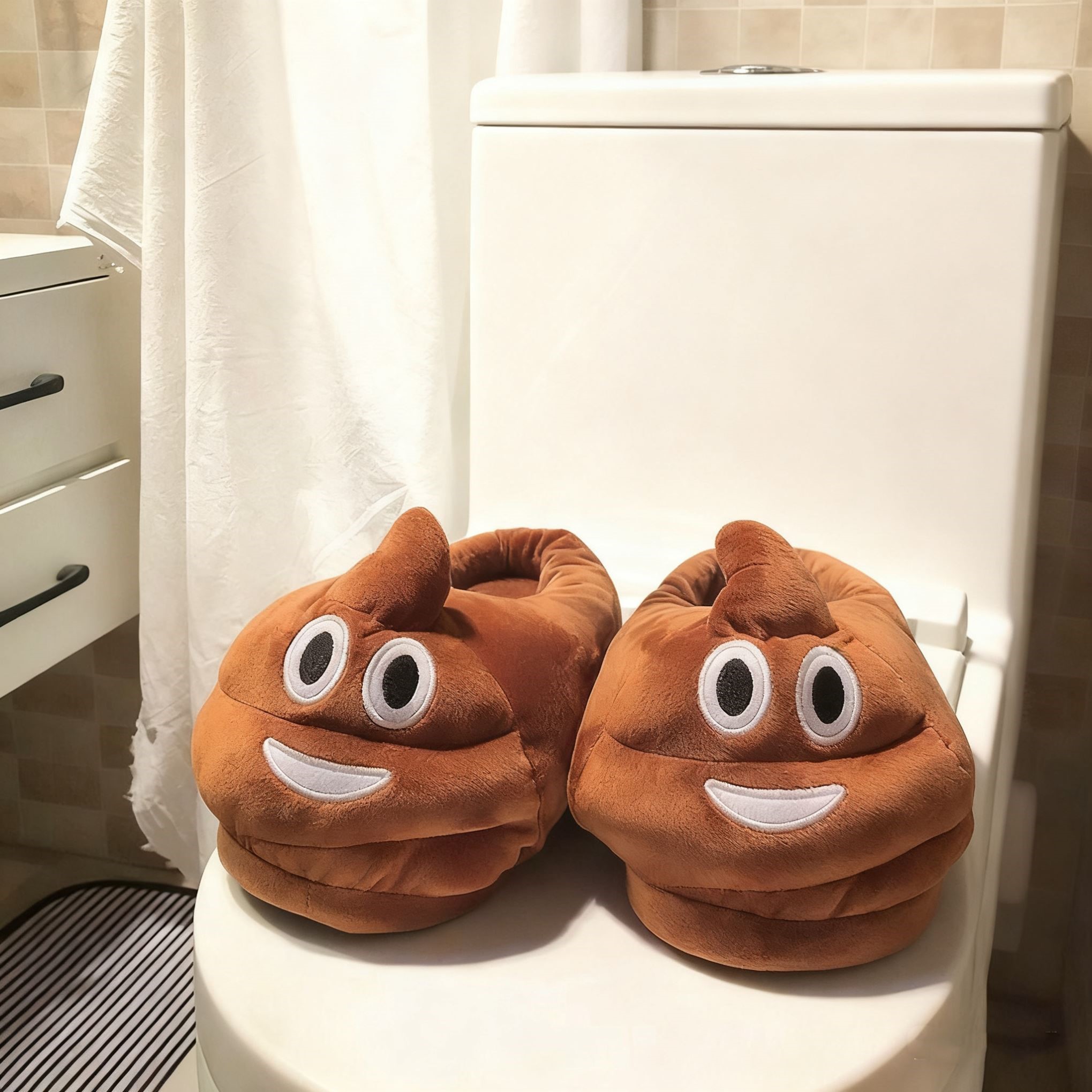 大便便冬天棉拖鞋A女搞怪抽象创意表情可爱卡通情侣包跟棉鞋男女