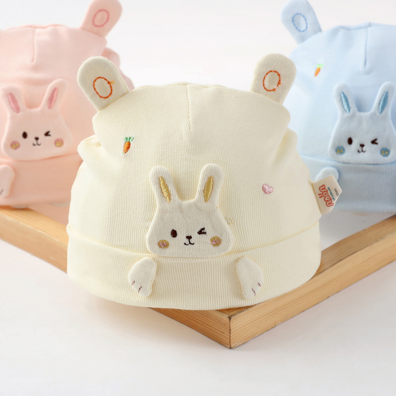 兔七宝婴儿帽子春秋季可爱胎帽