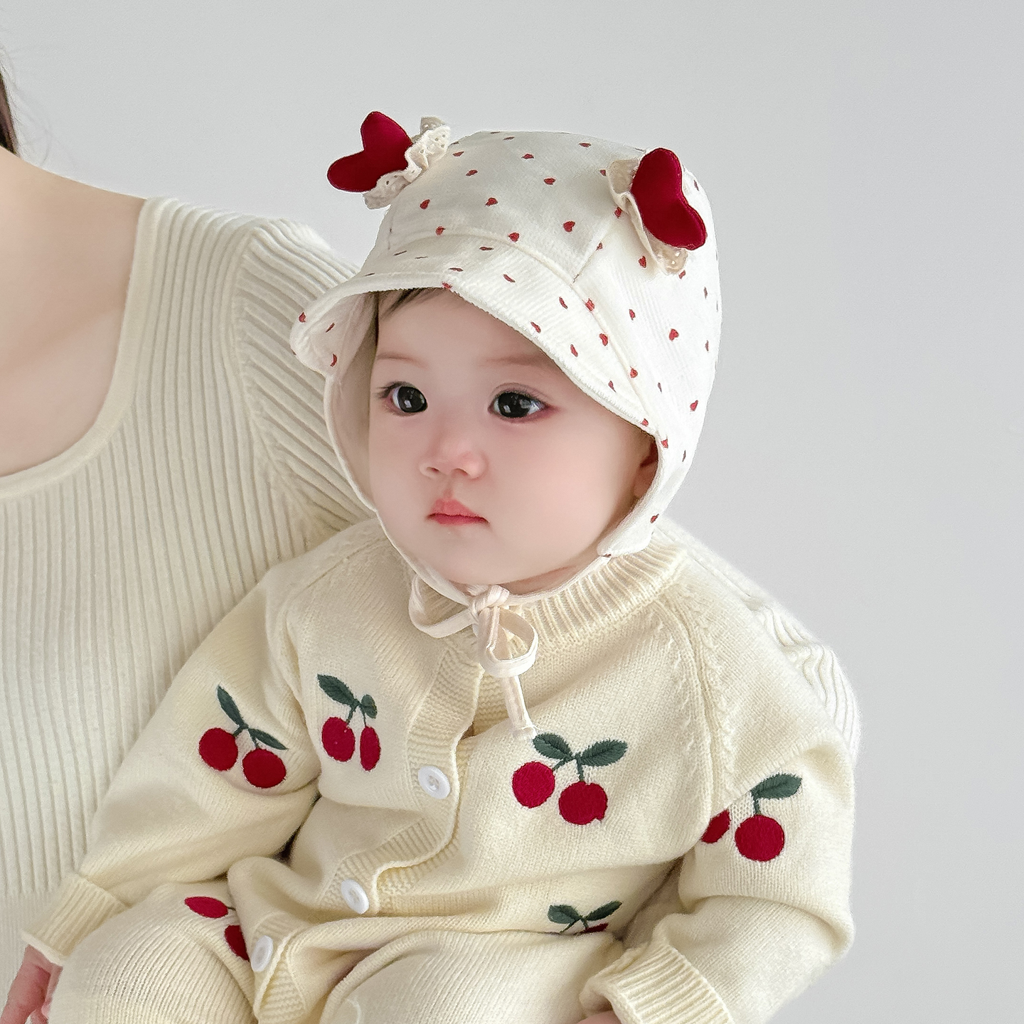 兔七宝护耳帽遮阳帽小爱心设计萌