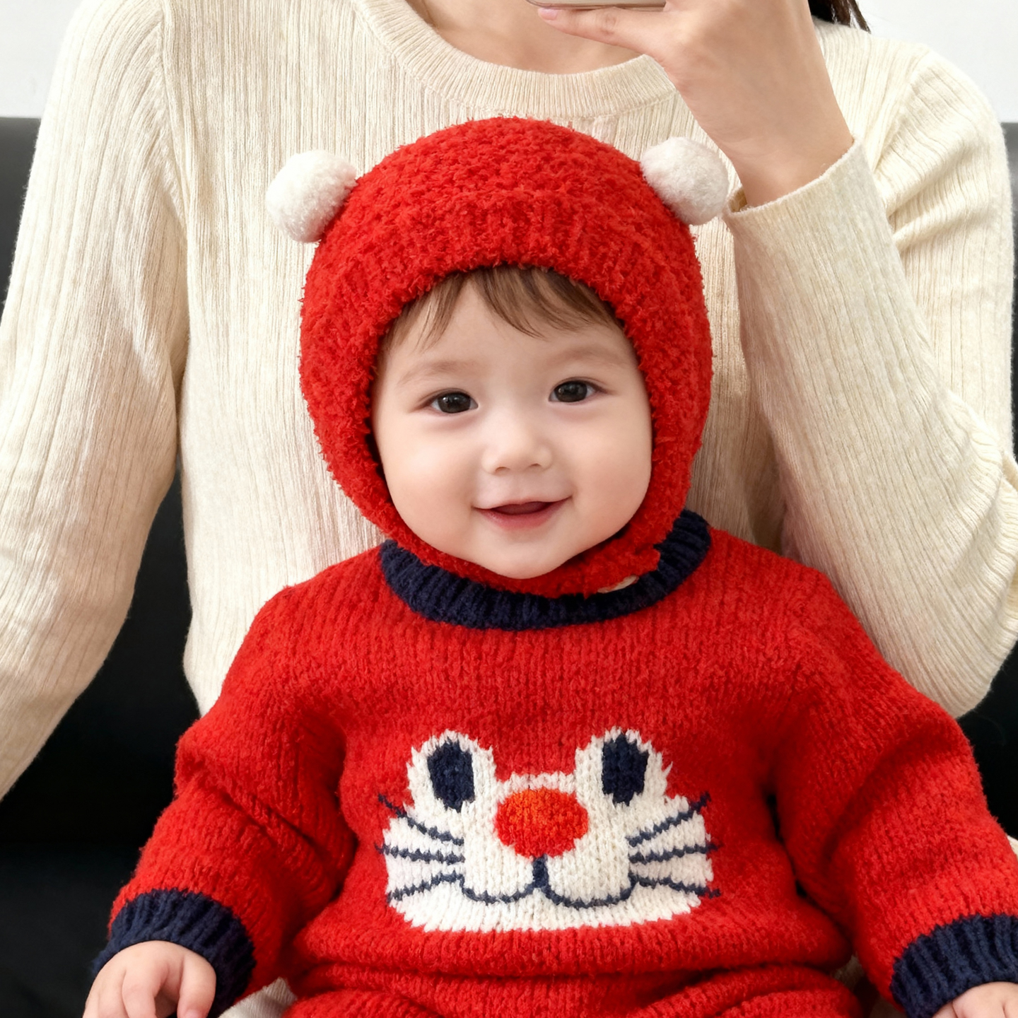 兔七宝婴儿帽子秋冬季洋气护耳帽