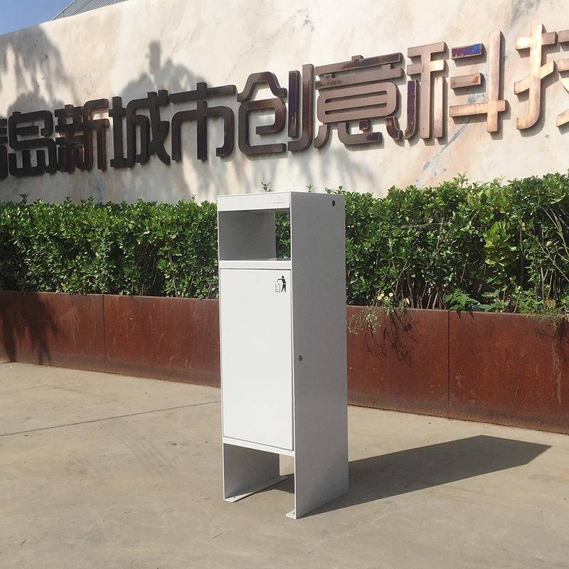 环卫垃圾桶现代简约钢板单桶市政园林户外公园广场景区垃圾箱