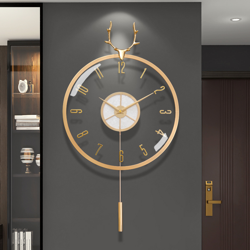 轻奢透明挂钟客厅家用2022新款时尚钟表大气创意时钟现代简约挂墙