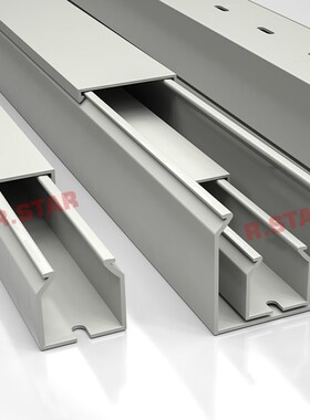 全封闭线槽pvc密闭式塑料灰色配线槽行线槽方形工业阻燃6X0 40 30