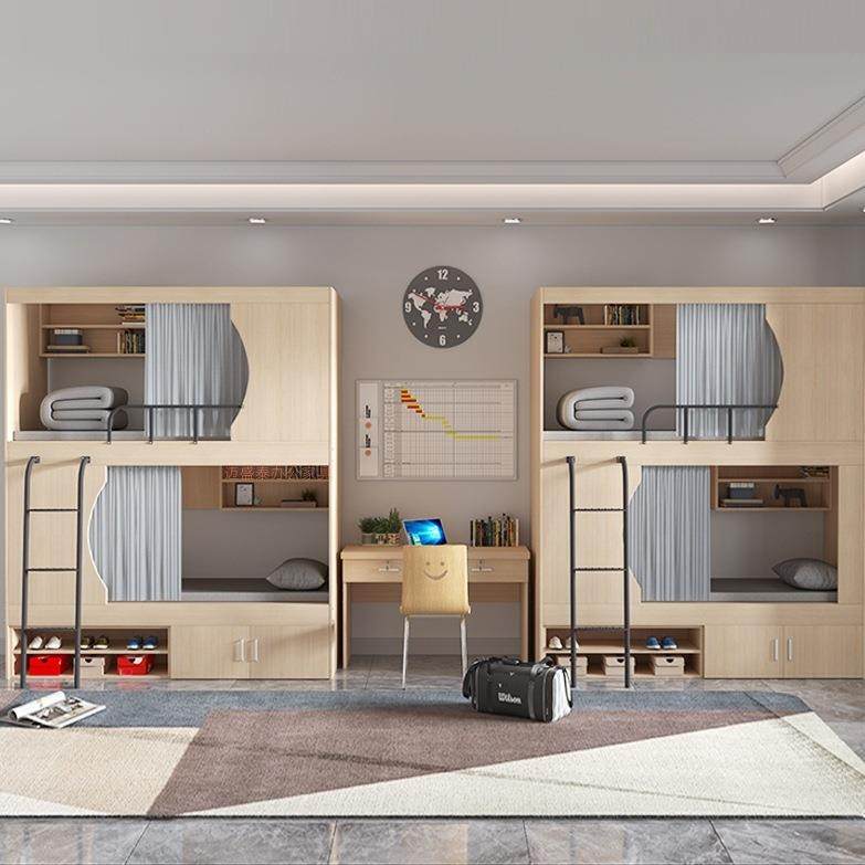 双层实木民宿青旅全包床学生宿舍床专业太空舱生产厂家大量现货