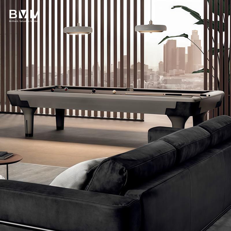 轻奢扪皮台球桌家用商用豪宅高端美式黑八花式九球标准型桌球台