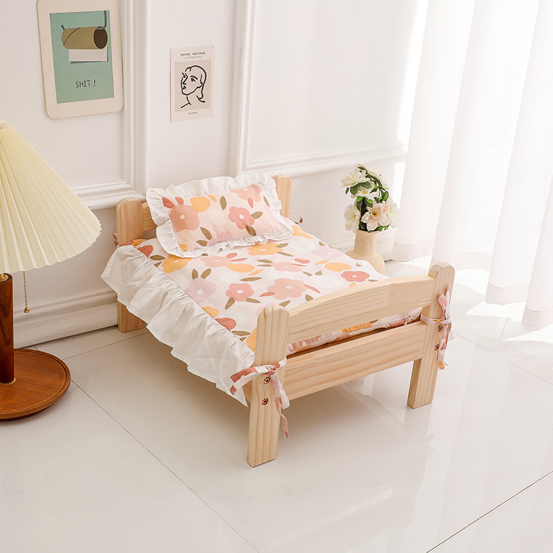 猫窝狗窝四季通用实木床网红小猫床狗床落地睡觉可拆洗宠物用品