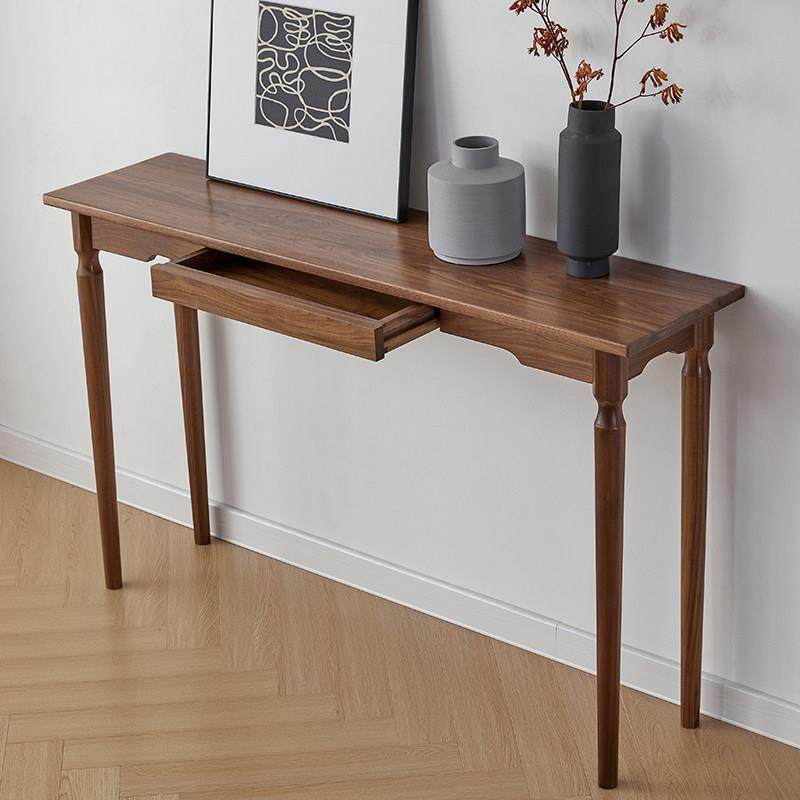 北欧实木玄关桌新中式复古黑胡桃木条案条几简约白橡供桌供台窄桌,住宅家具,玄关台,淘宝优惠券,粉丝福利购,淘宝优惠卷