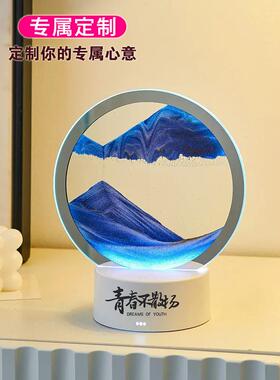 流沙画小夜灯摆件酒吧咖啡厅玄关桌面创意家居装饰乔迁新居小礼品
