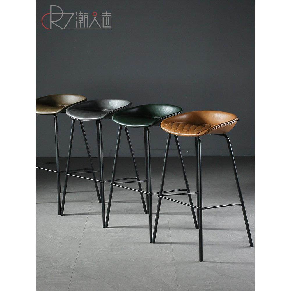 酒吧椅覆古马鞍皮革高脚椅酒吧椅工业风格酒吧凳美国无障碍豪华靠,住宅家具,家用高脚椅,淘宝优惠券,粉丝福利购,淘宝优惠卷