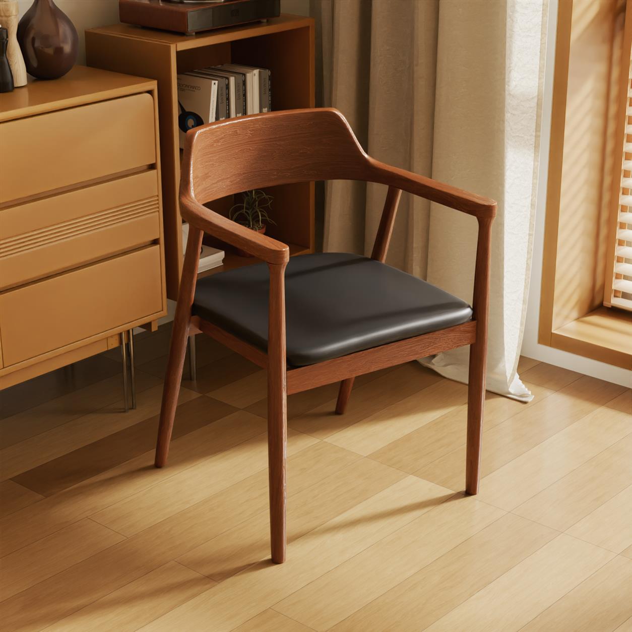 实木椅子家用实木餐椅中式办公椅子简约靠背茶椅治谈椅子舒美特椅