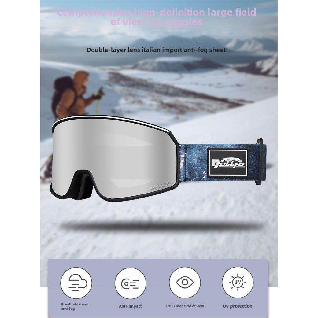 滑雪护目镜双层防雾滑雪眼镜男单双板雪地防风镜子卡近视滑雪镜女