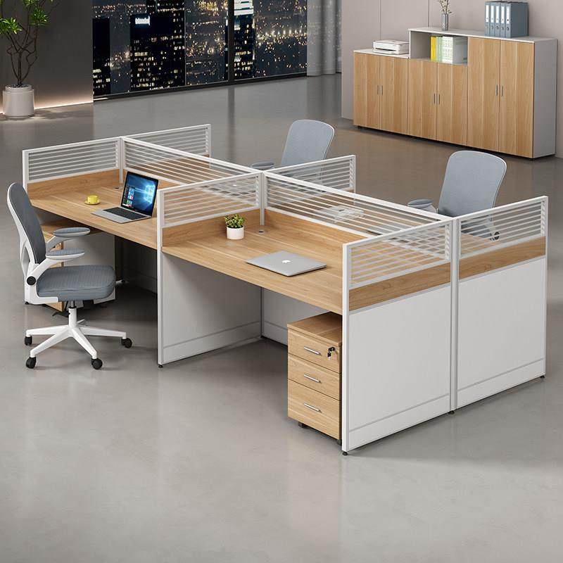 员工位职员办公桌简约现代4/6人位办公室家俱屏风隔断卡座办公桌