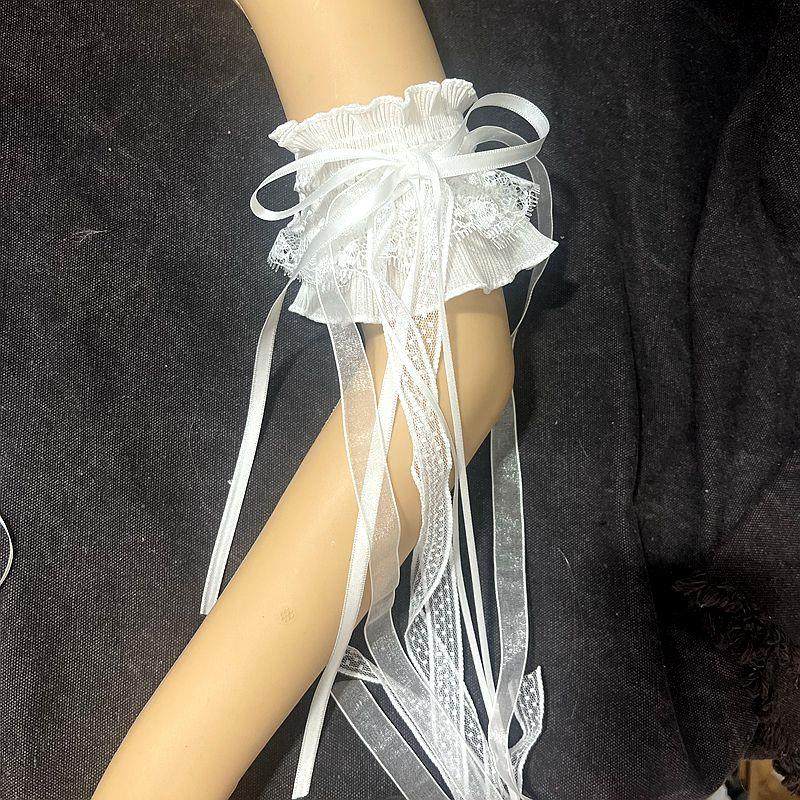 白色弹力臂环袖套lolita洛丽塔配饰小物/COS道具接受定制