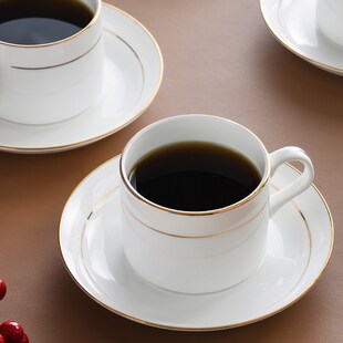 意式 咖啡杯下午茶家用 浓缩骨瓷咖啡杯套装 陶瓷精致杯子英式