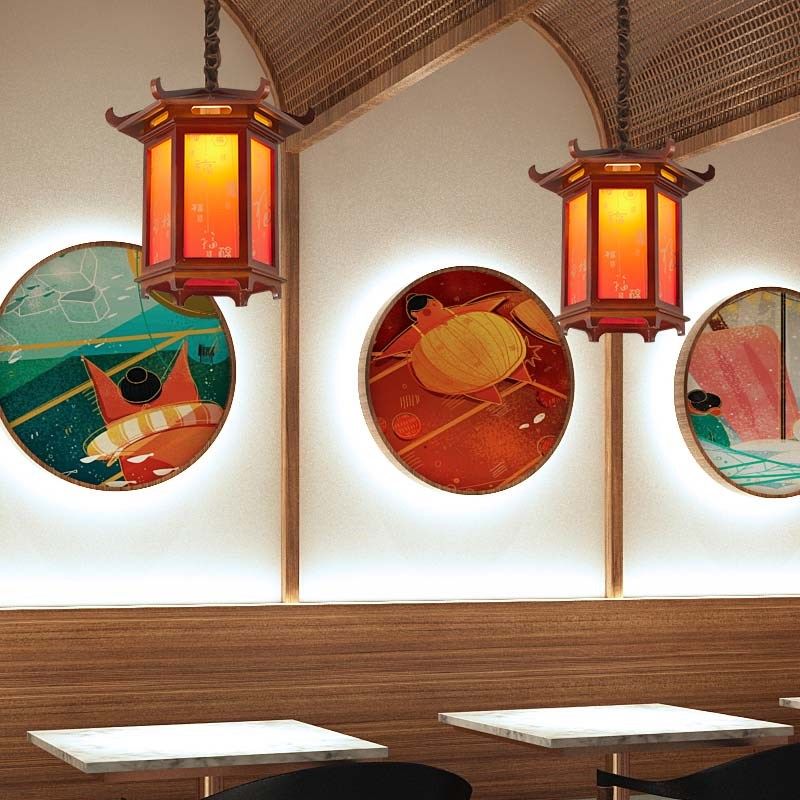 中式吊灯仿古茶楼大厅过道灯具中国风阳台饭店火锅店六角户外灯笼,家装灯饰光源,客厅吊灯,淘宝优惠券,粉丝福利购,淘宝优惠卷