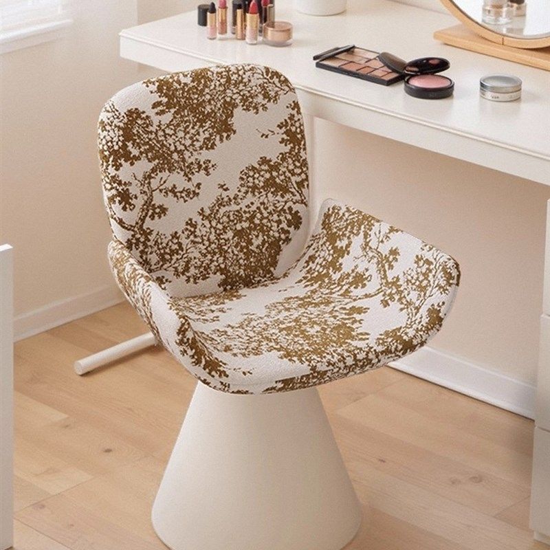 2025新款卧室中古风梳妆凳可旋转设计师化妆椅女生靠背美容美甲凳,住宅家具,梳妆凳,淘宝优惠券,粉丝福利购,淘宝优惠卷