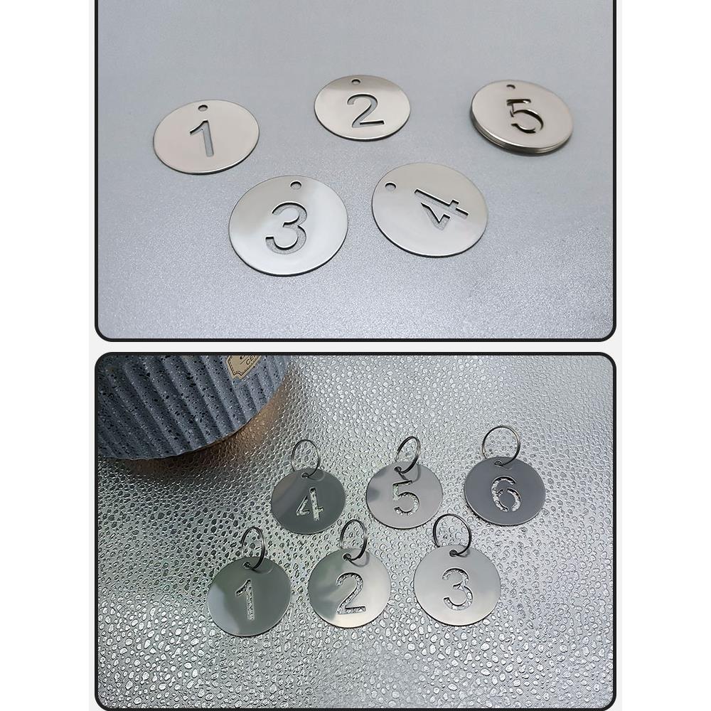 不锈钢麻辣烫号码牌数字金属手牌幼儿园水杯酒店编号钥匙牌定制