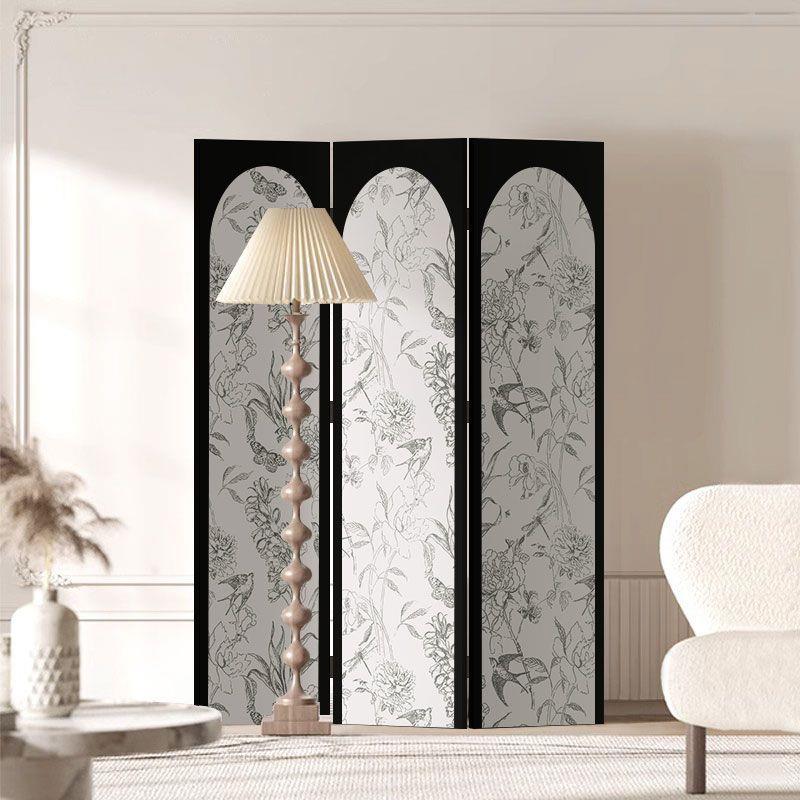 定制屏风移动折叠法式中古风客厅隔断网红直播背景卧室遮挡摄影墙