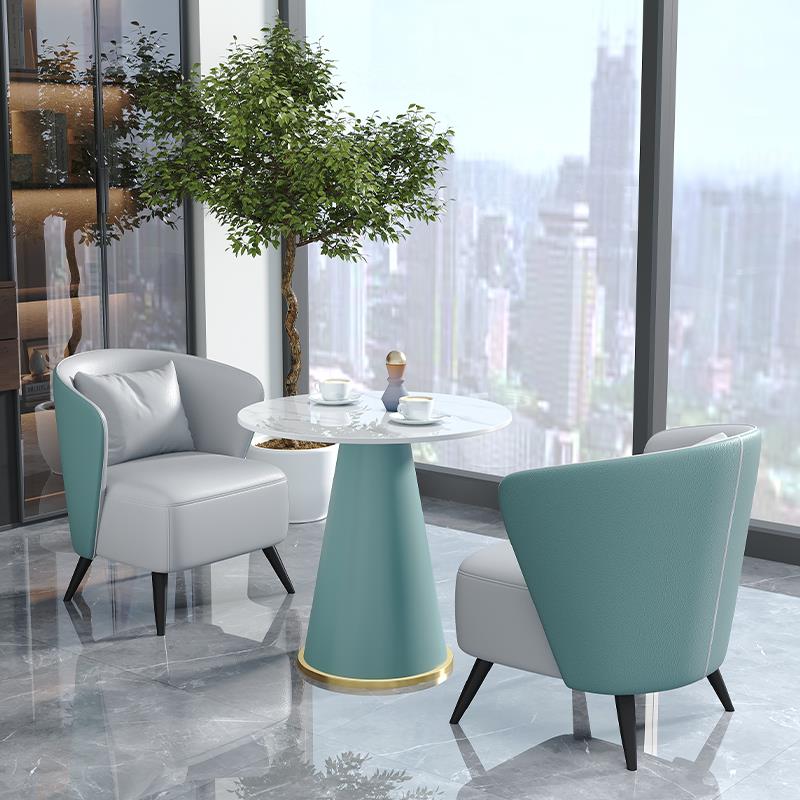 单人阳台休闲小沙发休息区接待店铺酒店房间商务会客洽谈桌椅组合